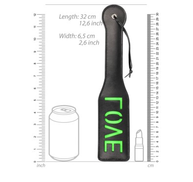 'Love'' Paddle - Glow in the Dark - Black/Neon Green